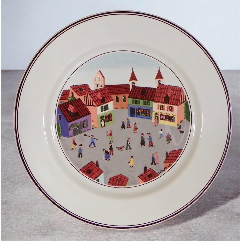 Villeroy and Boch DESIGN NAIF Salad Plate‎ OLD VILLAGE SQUARE #4 Country Scenes